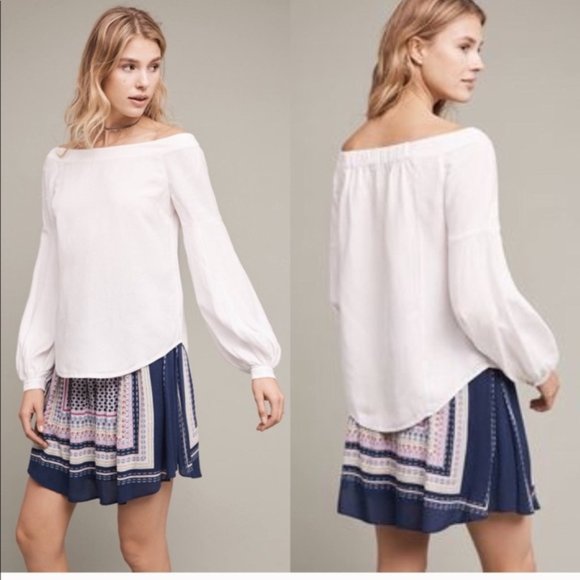 Anthropologie Tops - ANTHROPLOGIE Floreat Mazza Off-Shoulder Blouse